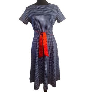 Vintage Inspired Blue Polka Dot Retro Housedress